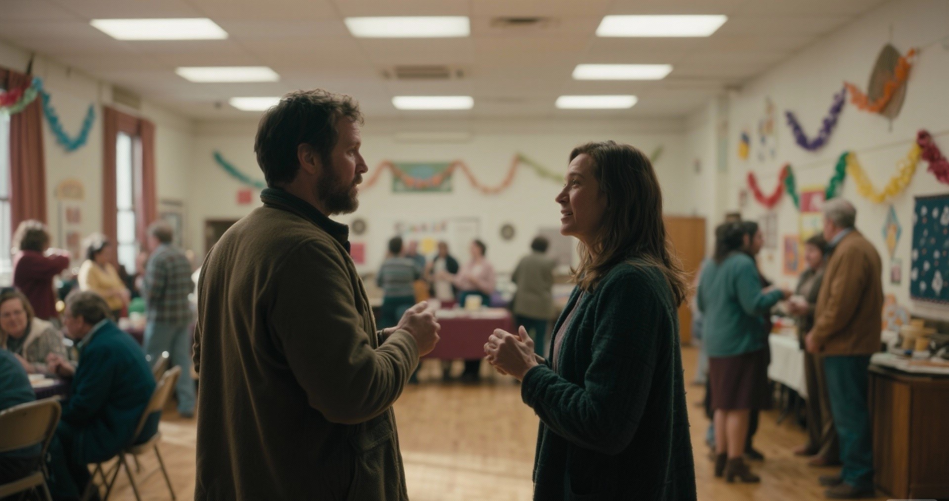 Community gathering during reception